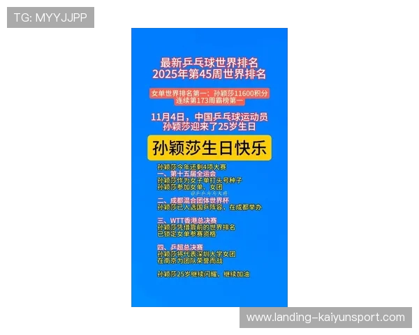 孙颖莎25岁生日盛况空前 一场活动揭示她在国乒的真实地位与影响力